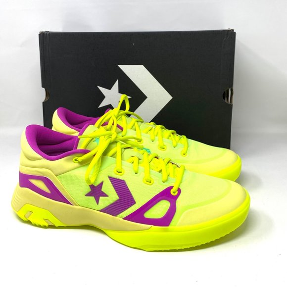 Converse Mens Size 11 169513C G4 OX Lemon Venom Hyper Magenta Volt Low Sneaker - Picture 6 of 11